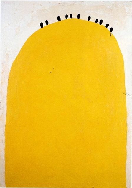 Illustration d’une grande colline jaune portant de petites silhouettes
