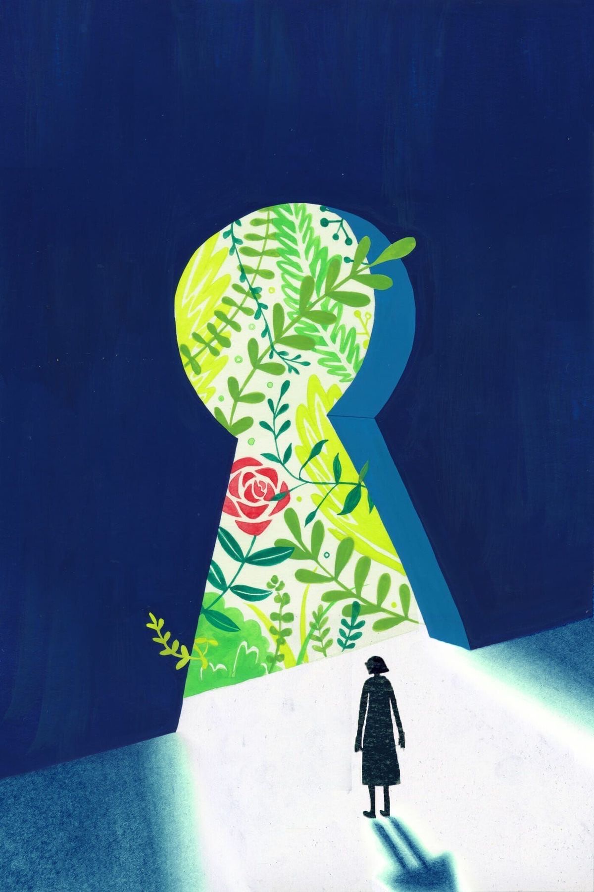 Illustration d’une serrure ouverte sur un paysage vivant