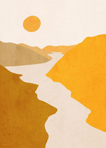 Illustration d’un chemin dans un paysage lumineux